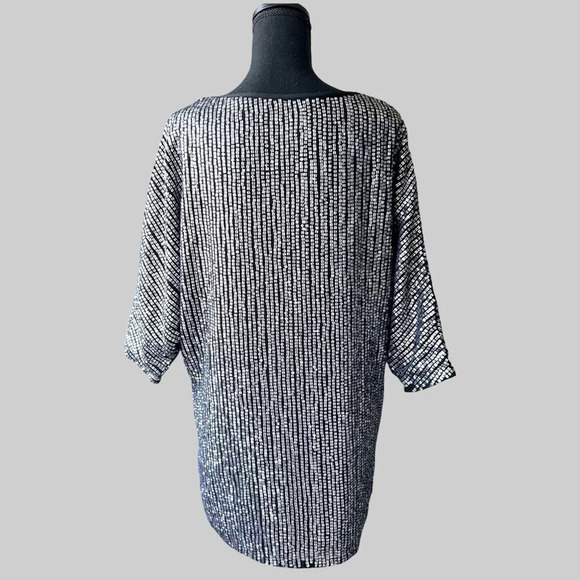 Marciano Sequins V Neck Dolman Sleeve  Oversized Tunics Mini Dress - Picture 2 of 15